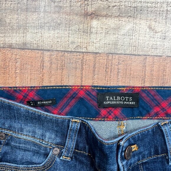 Talbots Flawless Five Pocket Distressed Boyfriend Jeans size 2 - Picture 4 of 5